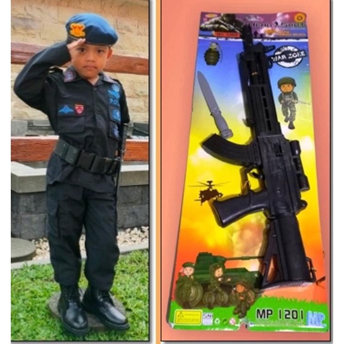 Baju Brimob - Seragam Pdl Brimob Anak-Baju Profesi Brimob Anak