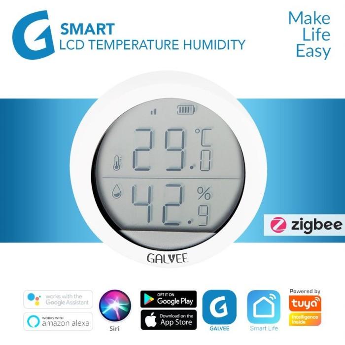Galvee Smart Zigbee LCD Temperature Humidity Sensor Wifi Smart Home