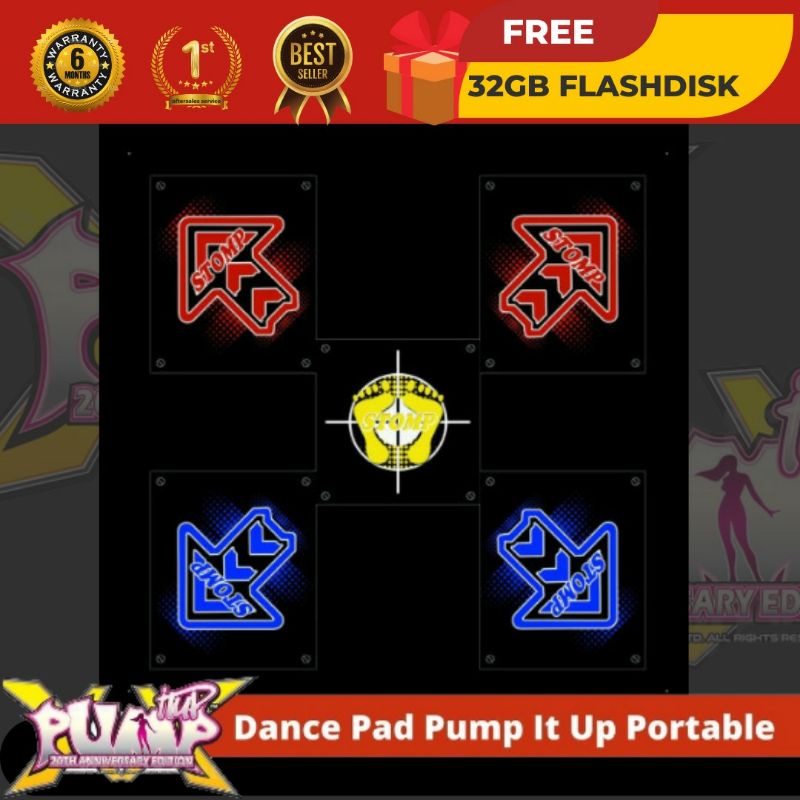 Dance Pad Pump It Up Portable / Karpet PIU Tema ORI Black