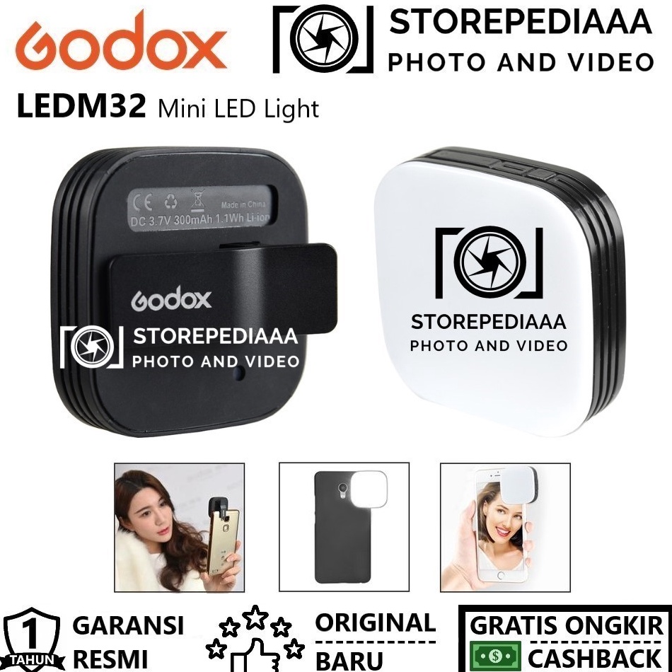 Sale.. Godox LEDM32 Mini LED Light for Smartphone LEDM 32 LED M32 LED 32