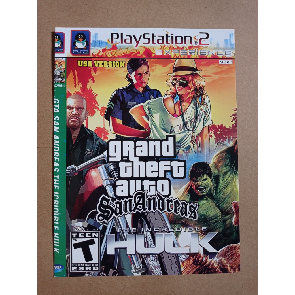 Kaset Game PS 2 - GTA SA MOD Hulk Kaset Game PS2 + Cover Murah