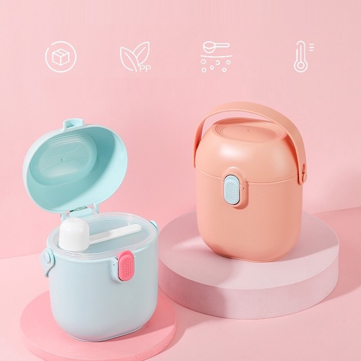 Diskon LKM314 Tempat Kotak Penyimpanan Susu Bubuk Bayi Tempat Susu Bubuk Portabel Wadah Kotak Susu B