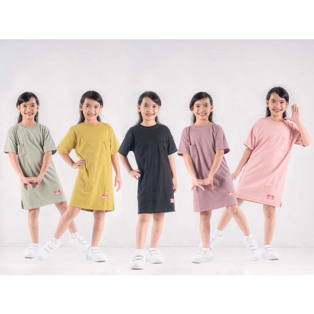 Baju Atasan Dress Tunik Anak Perempuan Tanggung Katun Tebal Tanggung