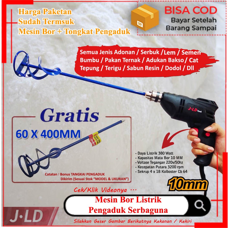 Recomended.. Mesin Bor Listrik J103 10mm Pengaduk Sabun Sampo Shampo Resin Mikser Adonan Roti Mixer 