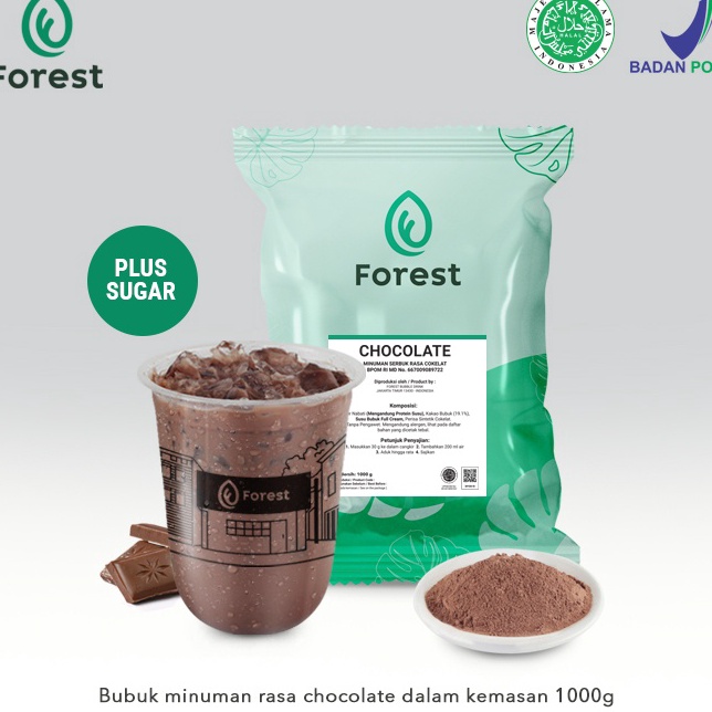 

PALING AMPUH✌️>>> Bubuk Minuman CHOCOLATE Powder 1000g PLUS GULA - Forest Bubble Drink