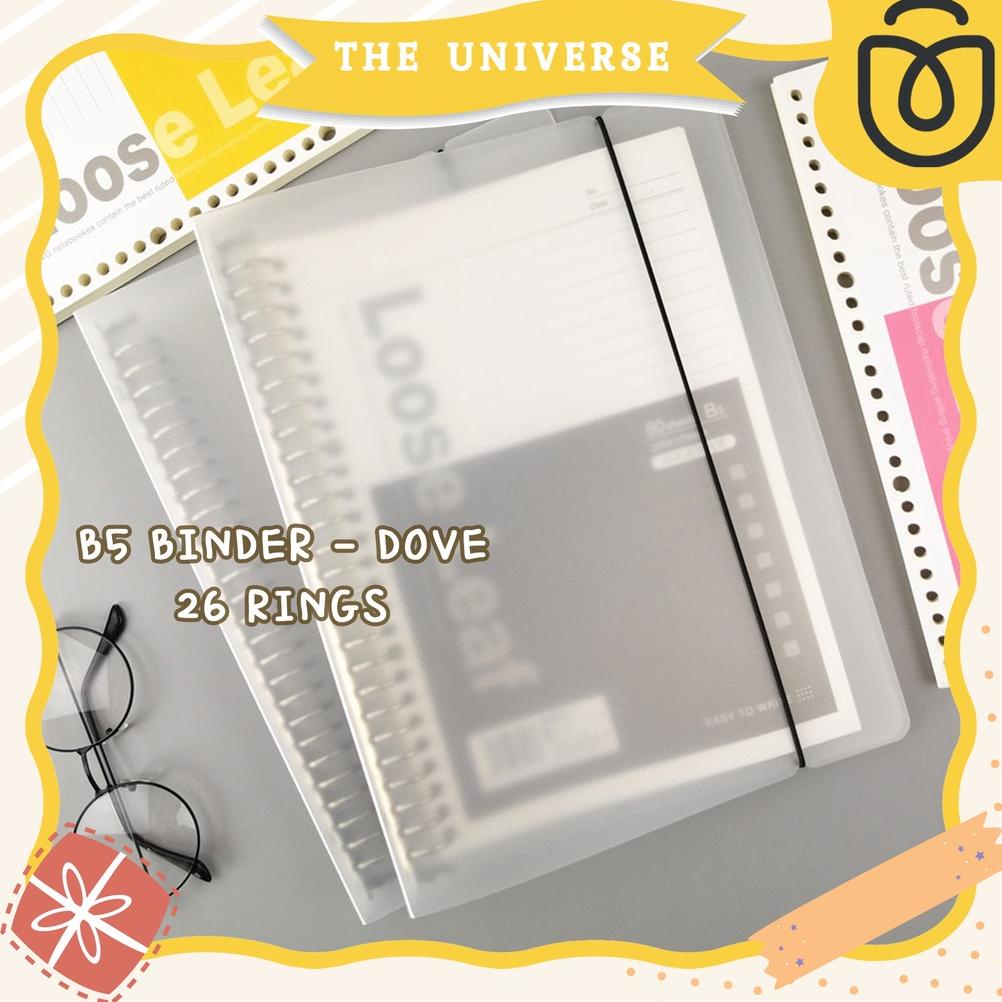 

Promo [The Universe] 26 Ring Binder B5 Matte Aesthetic Binder Transparan Dove - St009
