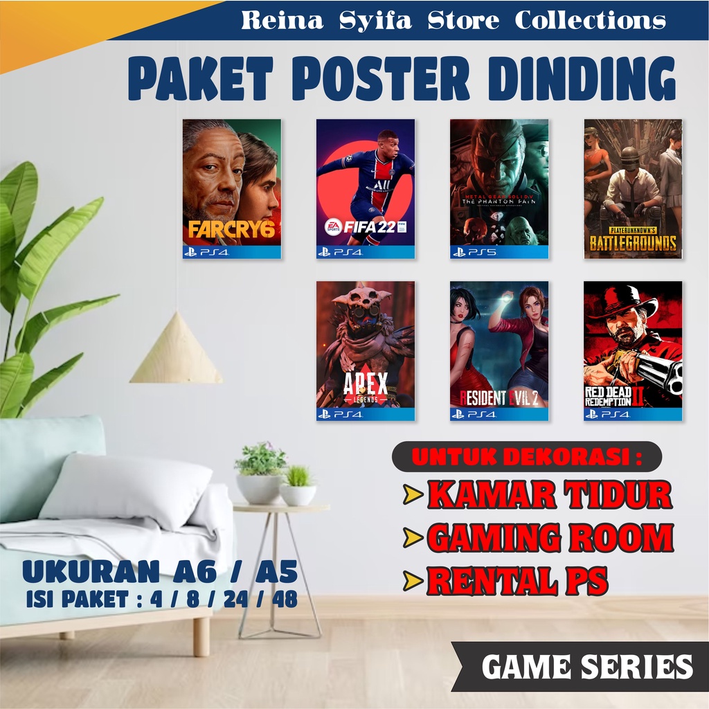 Poster Game Series - Poster Dinding Aesthetic Isi 48 pcs - Poster Kamar - Poster Rental