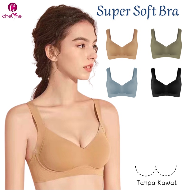 Chelyne BH Premium Seamless Lycra V6868 Full Cup Sport Bra Polos - Comfortable Daily Bra - Big Size 