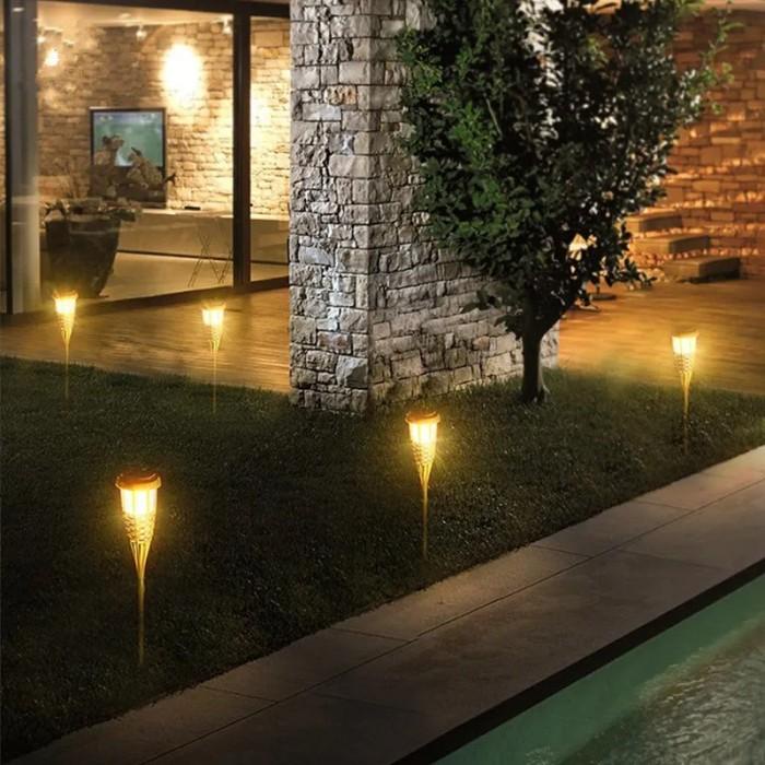 Lampu Hias Tancap Taman Led Solar / Dekorasi Taman Buluh Bambu Outdoor