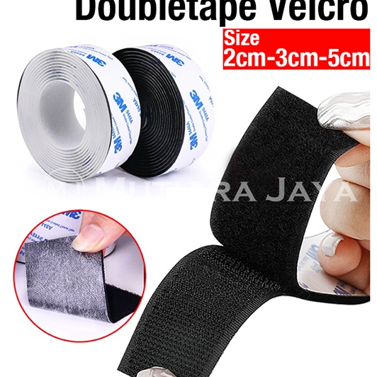 ` rP 3M Double tape Velcro Doubletape Perekat Serbaguna lem Hook &amp; Loop ✰
