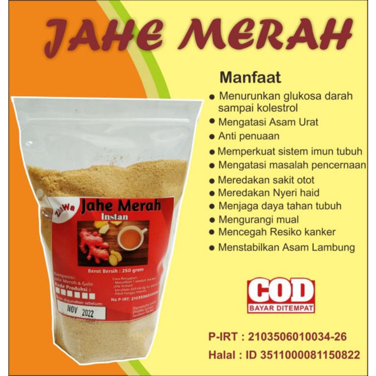 JAMU HERBAL JAHE MERAH ISTAN/ESTRAK JAHE, JAMU HERBAL, JAHE MERAH BUBUK