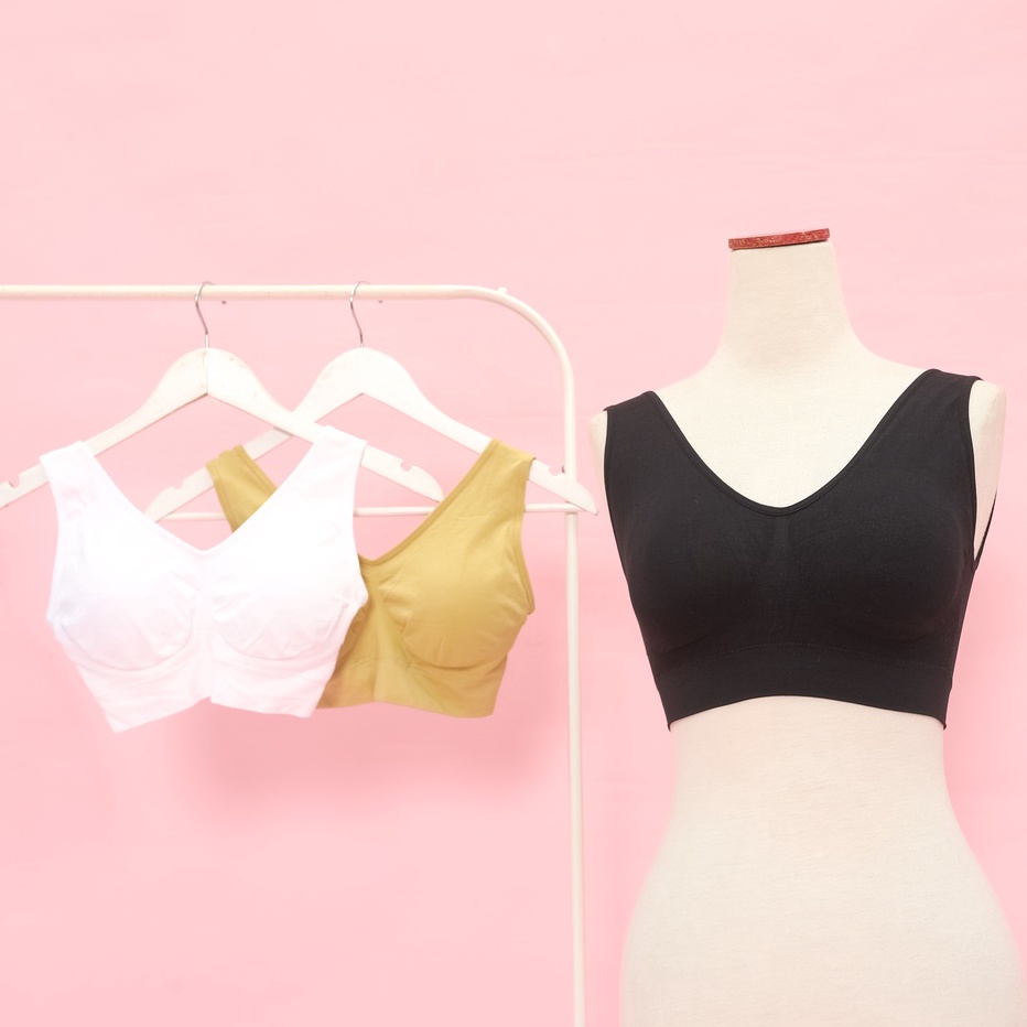 ✨TERBARU✨ Genie Bra Wanita Tanpa Kawat (isi 3 Pcs) | BH Sport, Push up, Busa, Tanpa tali, Jumbo, Sex