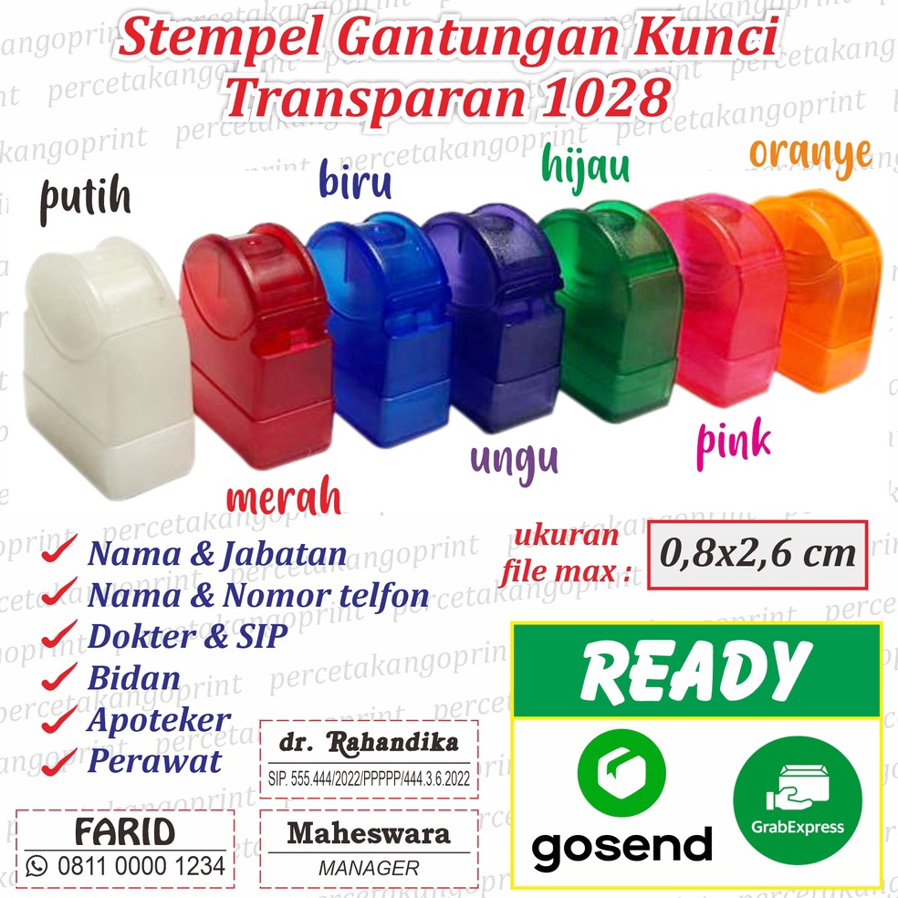 

48 Stempel nama ganci Dokter SIP NIP bidan, perawat, apoteker, jabatan stempel nama dan nomor hp stempel lunas gantungan kunci ganci Ready Stok