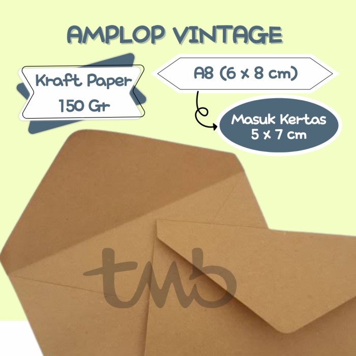 

Amplop Coklat Vintage Kraft A8 6X8 Cm