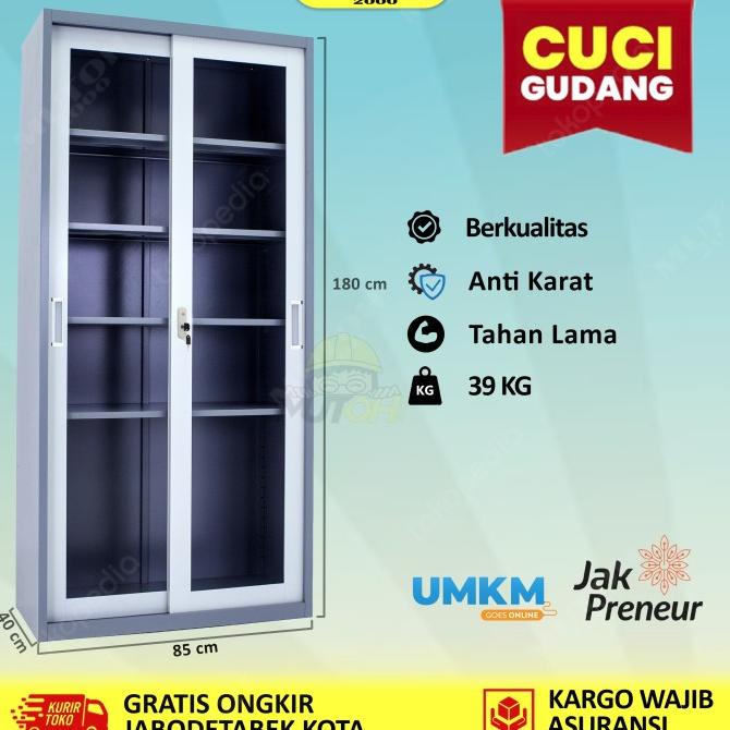 

Best Seller Lemari Arsip Lemari Besi Filling Cabinet - Pintu Kaca Sliding Geser Pengiriman Cepat