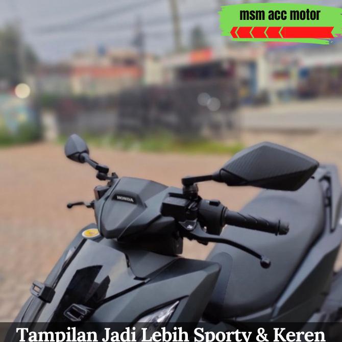 Spion Vario 160 model Ducati Carbon Tangkai Pendek Kaca Putih