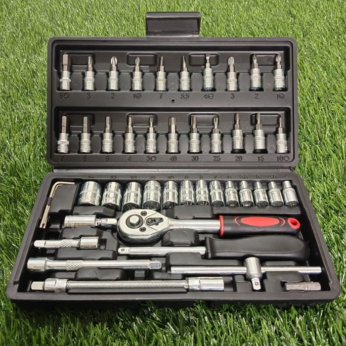 Best Seller Jld Kunci Sok Set Lengkap 46Pcs SoketKunci Bengkel Motor Komplit