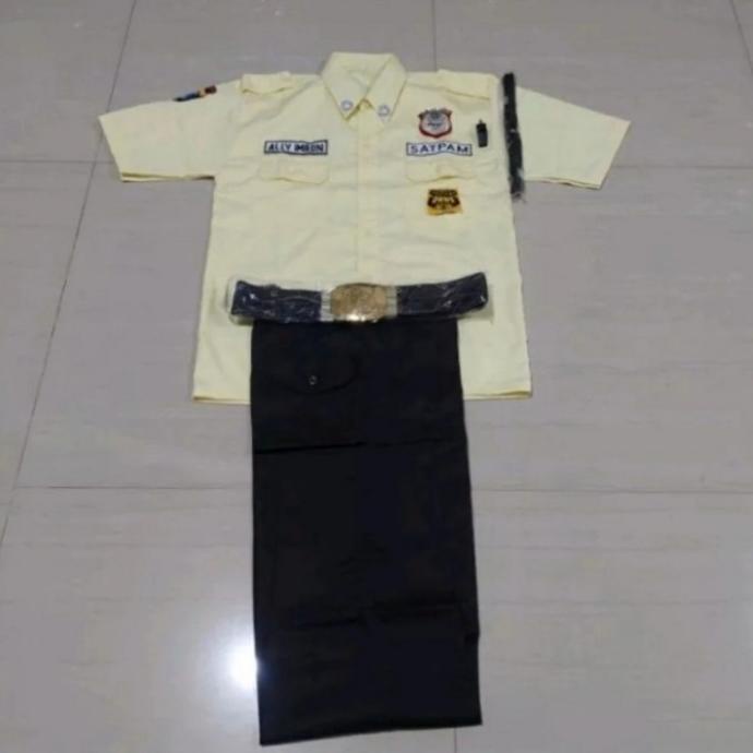 Seragam PDH Satpam Cream Terbaru 2022, Setelan Security Cream Terbaru