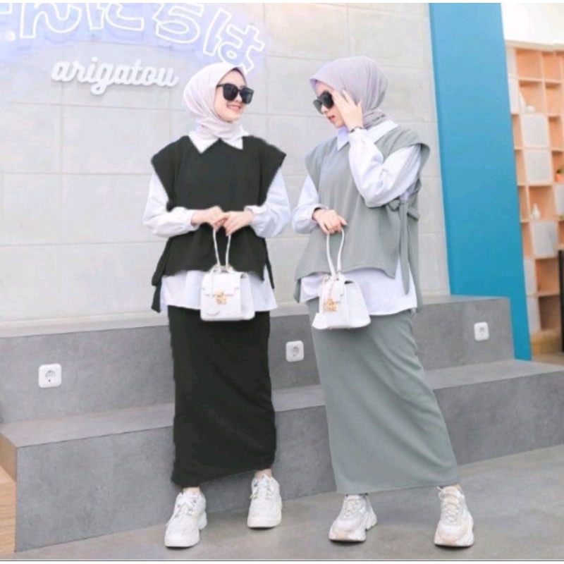 AF_SETELAN ONE SET ROMPI + ROK SPAN 40-70KG