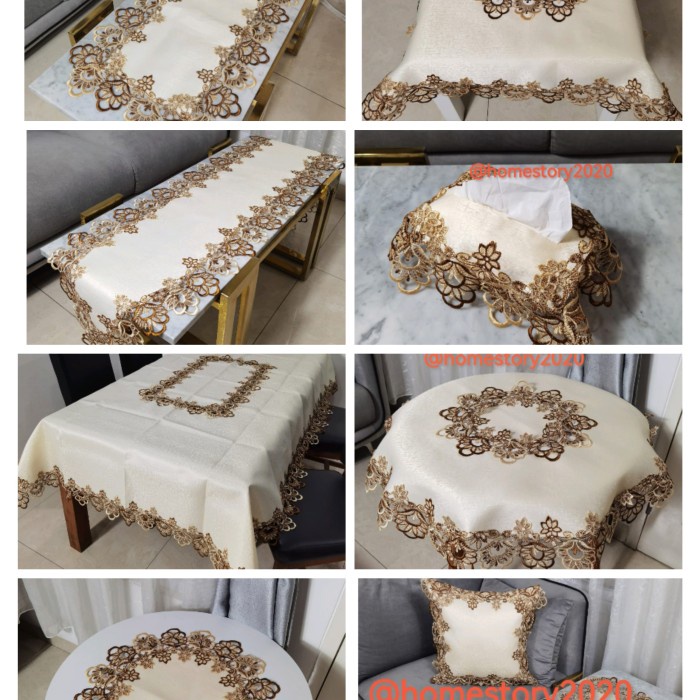 Terlaris Sarung Bantal Kursi Taplak Meja Tamu Makan Bulat Segi Empat Panjang