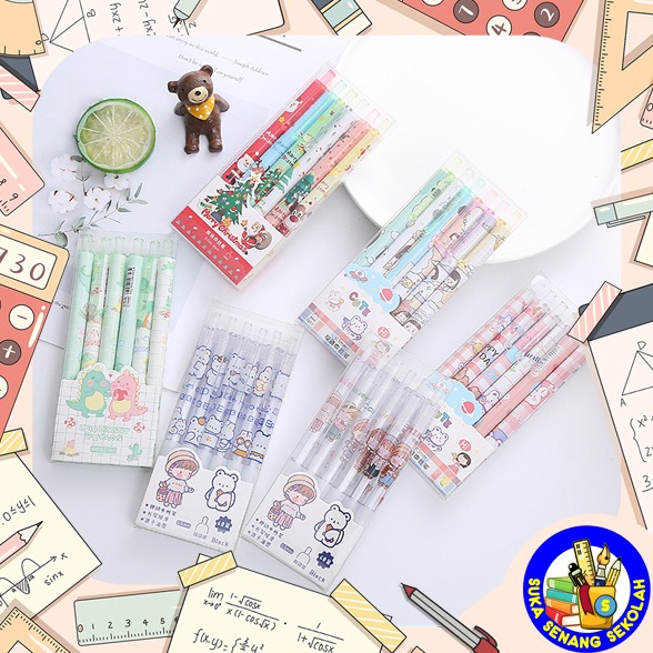 

WU92 6pcs Pulpen Pena Tiktok Girl & Bear S0208 65