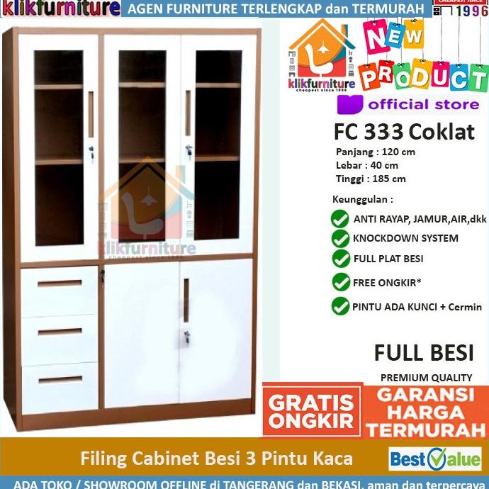 

Lemari Arsip Filing Cabinet Besi 3 Pintu FC 333 Laci 3