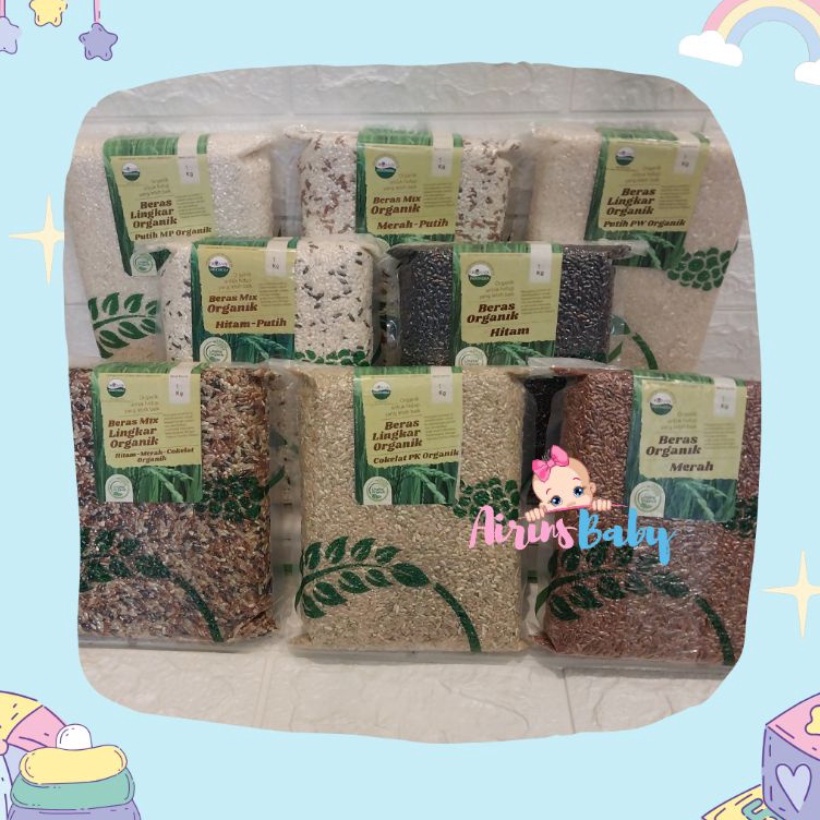 

『Perdana』 BERAS ORGANIK 1KG MIX MERAH PANDAN WANGI MENTHIK PUTIH HITAM COKLAT LINGKAR ORGANIK BERAS MPASI