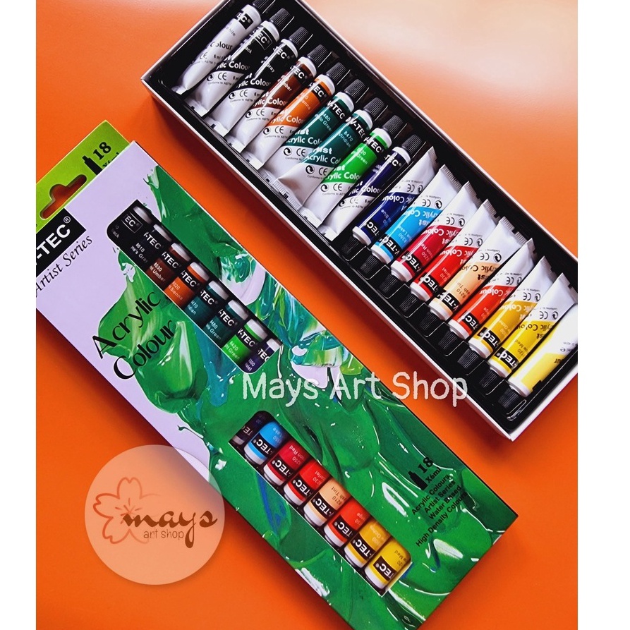 

Cat Akrilik Set 18 Warna V-Tec / Cat Lukis Kanvas - Acrylic Paint Color V Tec 6ml / Acrilic Colour 18x6 ml - 12 x 6 ml Vtec 0yzbb