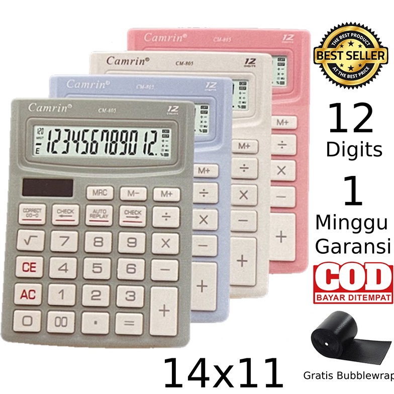 

WM6 Kalkulator Warna CM-805 12 Digit - Calculator Check Dual 2 Power 71