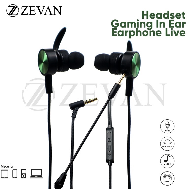 TERBAIK. ZEVAN Headset Gaming In Ear Earphone XG-121 dengan Dual Wheat Tuning Free Splitter