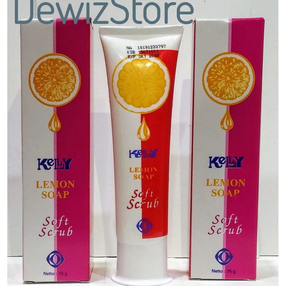 Murah Banget KELLY LEMON SOAP SOFT SCRUB / SABUN CUCI MUKA FACIAL SCRUB - 75GR