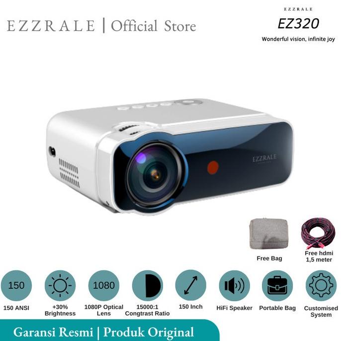Terbaik Ezzrale Ez320 Mini Led Projector (150 Ansi) Original