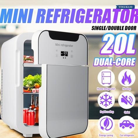 Kulkas Mini Portable Dual Core 220V 12V Untuk Mobil Kapasitas 20L Lilyagnesiashop