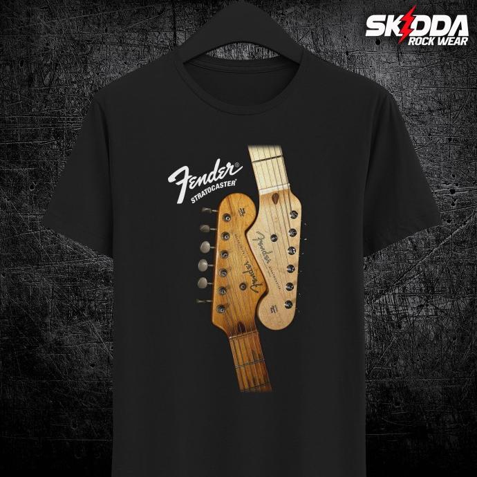 KAOS GITAR FENDER 04 - SKIDDA ROCK WEAR - PREMIUM NSA - HITAM - S-XL