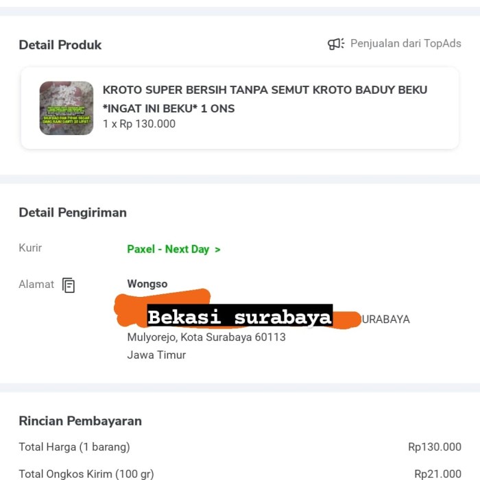 Kroto Super Bersih Tanpa Semut Kroto Baduy Beku *Ingat Ini Beku* 1 Ons Terlaris