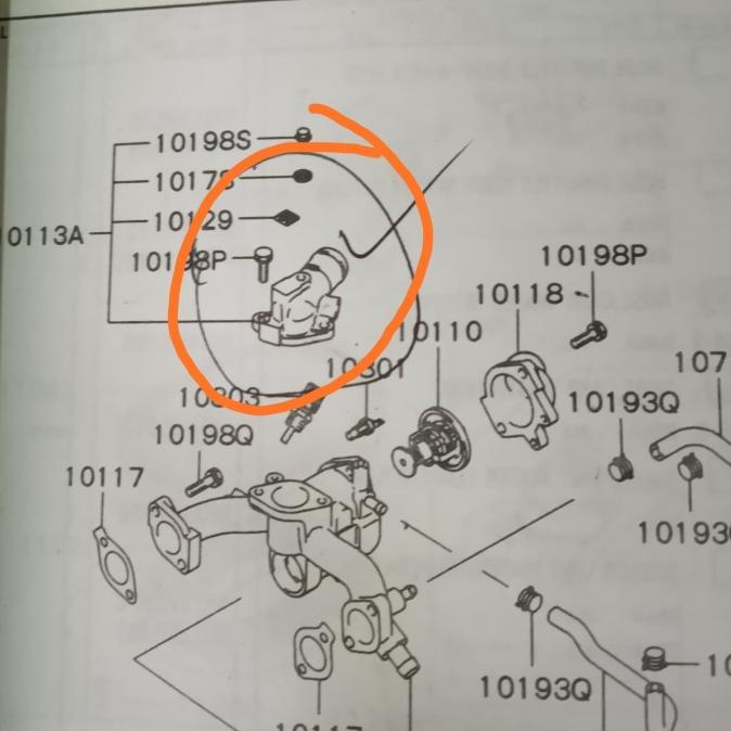 Fitting Fiting Thermostat Outlet Galant V6 Lele 6A12