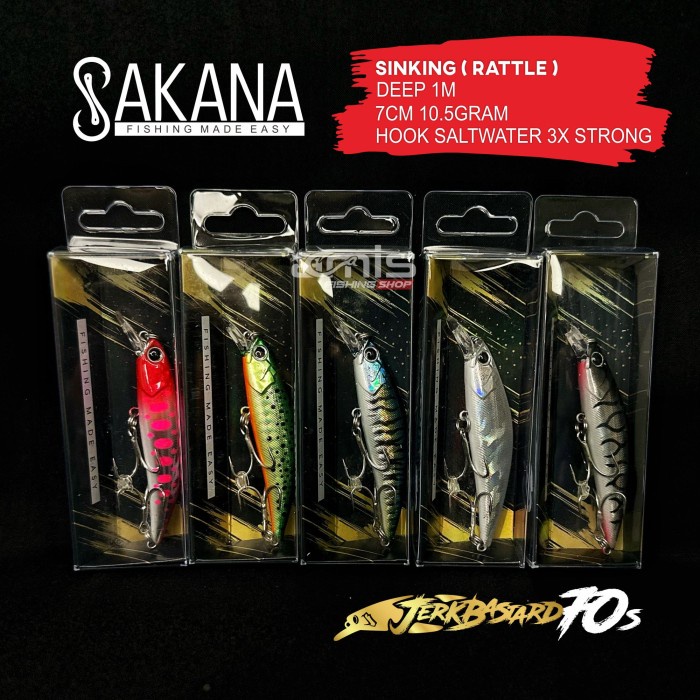 Bestseller Sakana Jerkbastard 70S 10Gr Lure Minnow Umpan Casting