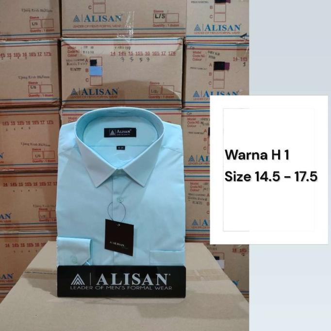 ALISAN KEMEJA PRIA LENGAN PANJANG POLOS REGULER WARNA HIJAU ORIGINAL