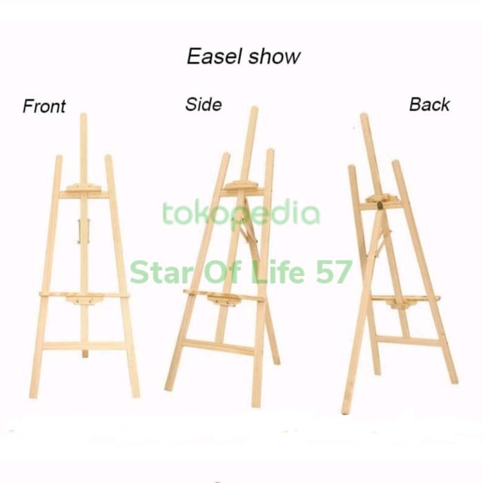 Easel Wooden Frame Foto Lukisan Lukis Stand Kayu