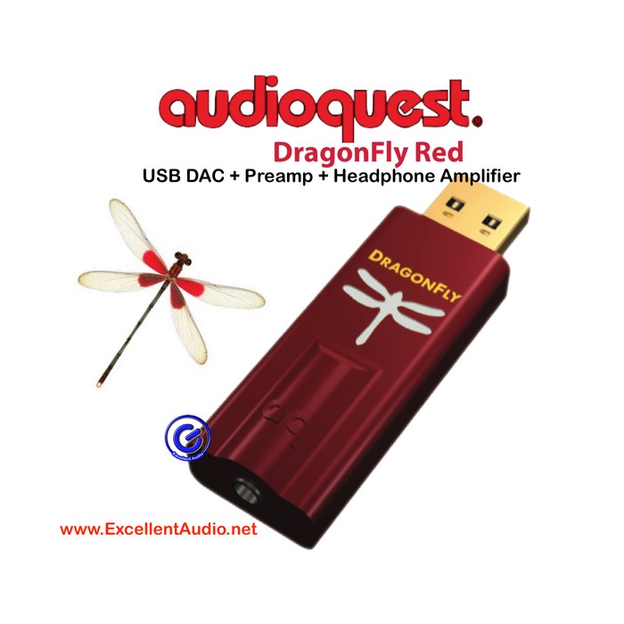 AUDIOQUEST DRAGONFLY RED V1.0 PLUG IN USB DAC HEADPHONE AMPLIFIER