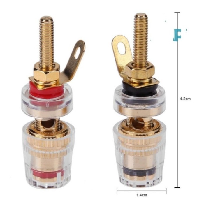 TERMINAL AMPLIFIER SPEAKER BINDING POST BANANA PLUG JACK GOLD