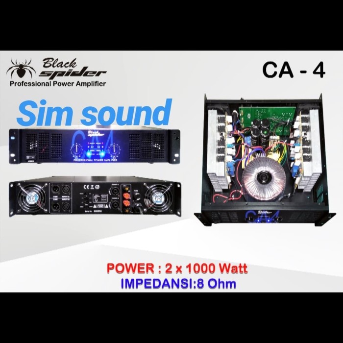 POWER AMPLI BLACKSPIDER CA 4 POWER AMPLIFIER BLACK SPIDER CA4 2 X 1000