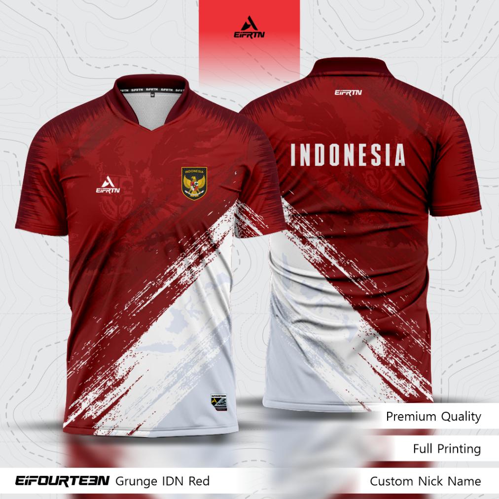 Eifrtn Baju Kaos Jersey Timnas Indonesia Piala Dunia U-23 U-20 U-17 Indonesia 2023 Panitia Karang Taruna Hut Ri Agustusan | Grunge Independence Day