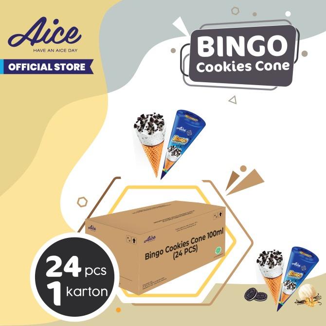 

Aice Bingo Cookies Cone (1 Karton = isi 24pcs) Es krim