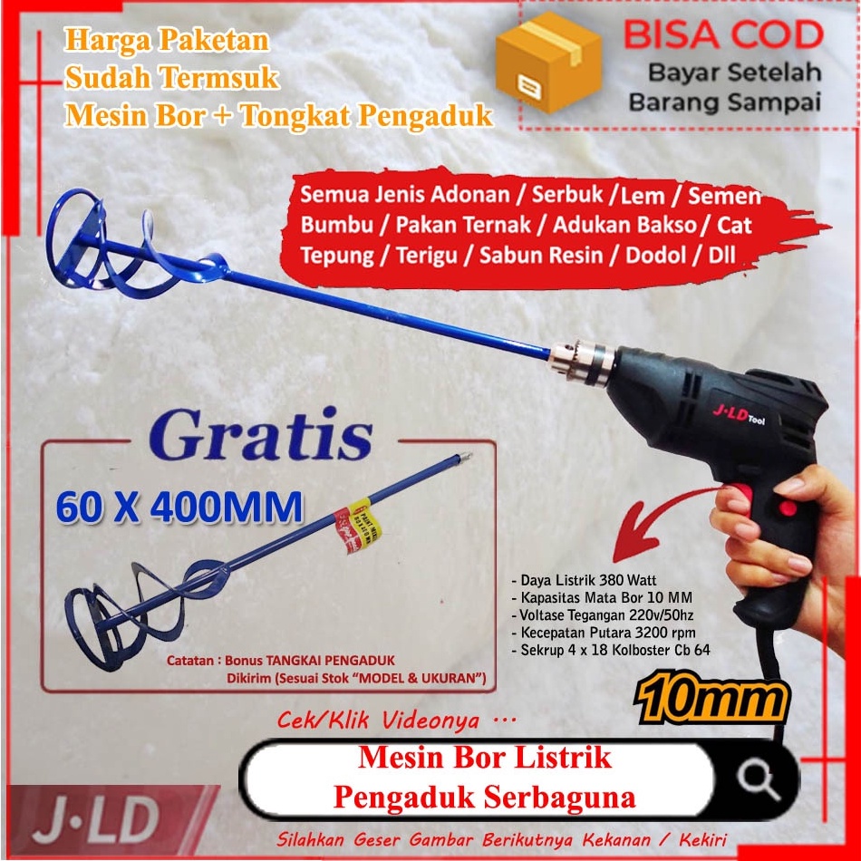 TREN TERBARU!. Mesin Bor Listrik J103 10mm Pengaduk Sabun Sampo Shampo Resin Mikser Adonan Roti Mixe