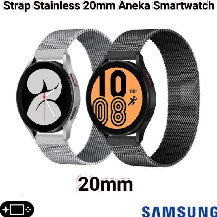 Tempat Minum Anak Terbaru TUPPERWARE original `Strap Stainless 20mm Samsung Galaxy Watch Active 1 2 40mm 44mm Gear S4 42mm Steel Tali Jam Ready UI