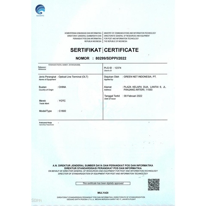 EPON OLT YOTC 4 PORT UNTUK FTTH