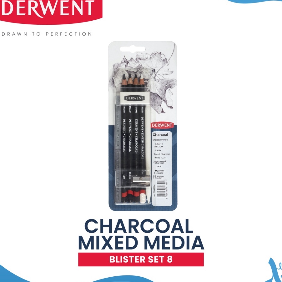 

♞ CC 10599 Pensil Arang Derwent Charcoal Mixed Media 8 Blister Set Terbaru ハ