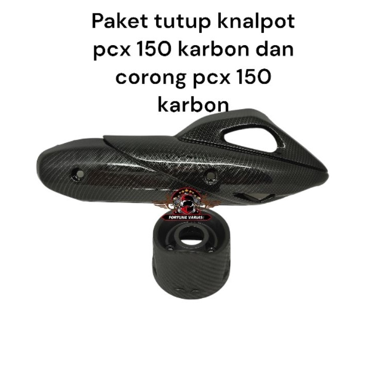 Ready paket tutup knalpot pcx 150 karbon dan corong knalpot pcx 150 karbon e Produk Premium ✄.