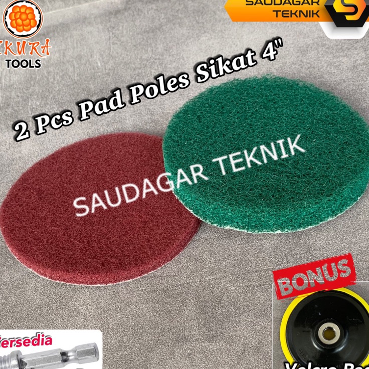wl Busa Poles SIKAT Lantai Tatakan Pad Polisher Sikat Velco Alat Sikat Kamar Mandi Lantai Ubin Tembo
